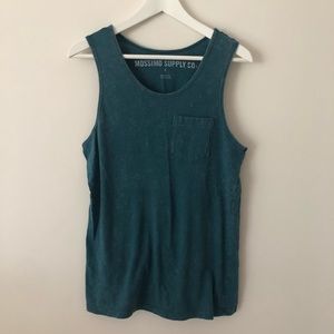 TEAL ACID WASH TANK TOP